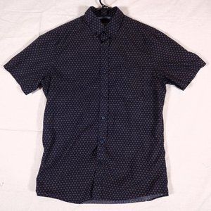 1901 Short Sleeve Button Down Shirt Mens Medium Trim Fit Montlake Wash Patterned